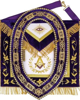 Masonic Regalia Apron Royal Arch [purpal walvet white leather & gold]