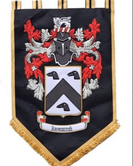 Family crest coat of arms Banner Mechine Embroidery